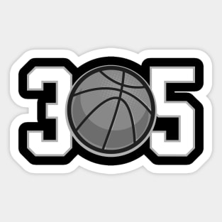 305 Miami Basketball Hoops Sticker